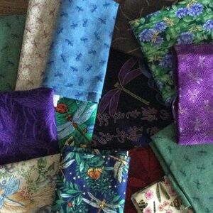 Multi-colors and sizes of dragonfly fabrics